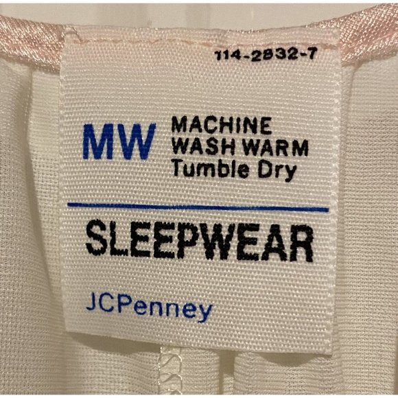 Vintage JCPenney Long Night Gown Pink Floral Stitching Sleeveless Size M READ - Picture 4 of 6